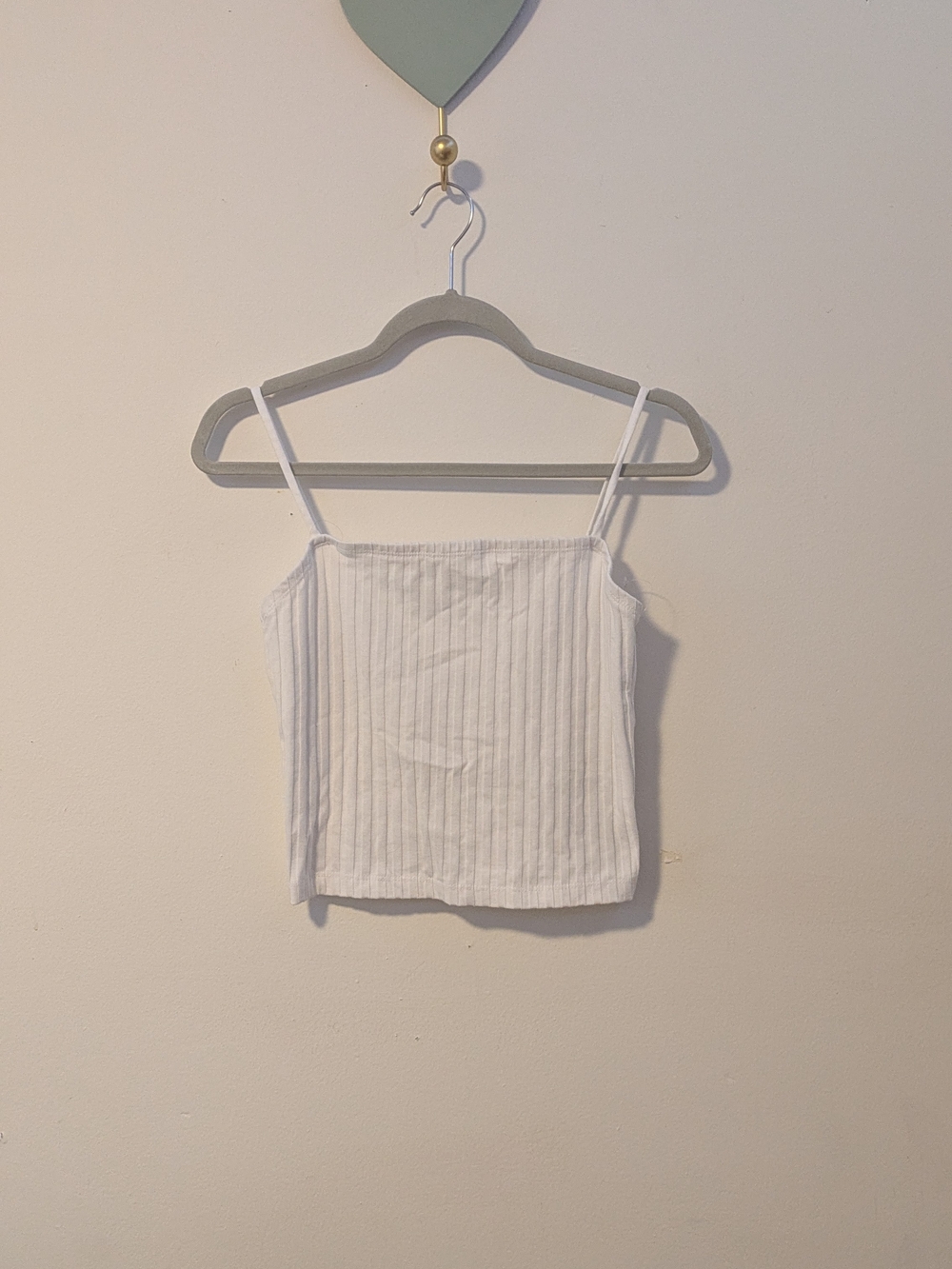 Universal Thread White Ribbed Spaghetti Strap Crop Cami